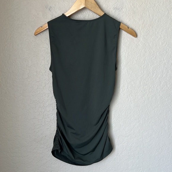 Theory green ruched travel jersey tank top - Picture 9 of 10